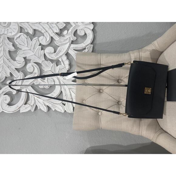 Black Leather MCM Crossbody Bag with Gold Hardware - Picture 1 of 11